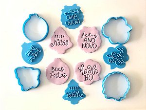Kit Cortador de Biscoito Frases Final de Ano