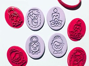 Kit Cortador de Biscoito Oval de Natal