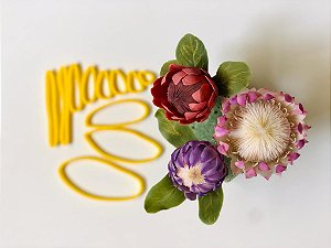 Cortador Flor Proteia e sua folhagem Nana Goese chef Confeiteira