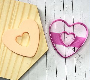 Cortador de bolacha donut coração