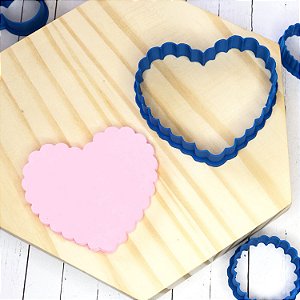 Cortador de bolacha Coração  rendado