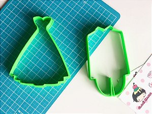 Cortador de Biscoito Vestido Noiva e Fraque