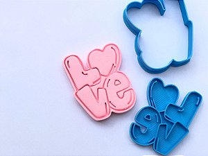 Cortador de Biscoito LOVE com carimbo