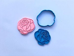 Cortador de Biscoito Rosa com Carimbo 2