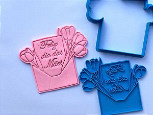 Cortador de Biscoito Feliz dia das Mães Carta