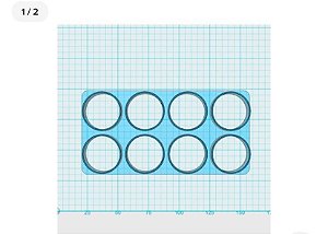 Placa com 8 círculos de 5cm