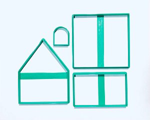 Kit Cortador de bolacha casinha para montar 3d V