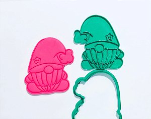 Cortador de bolacha duende com carimbo