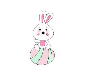 Cortador Coelho sentado no Ovo