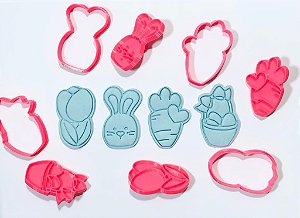 Kit Cortador de biscoito tulipa páscoa