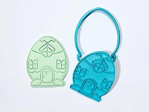 Cortador de biscoito casinha ovo de páscoa