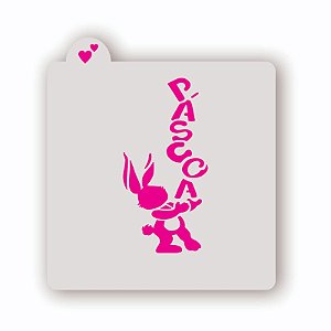 Estêncil Coelho com Escrita na mão