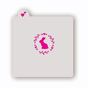 Estêncil Coelho com Ramos