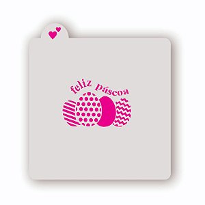 Estêncil Feliz Páscoa com Ovos