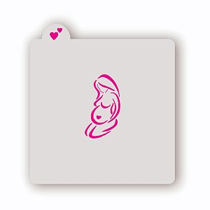 Estêncil Corpo Mulher Grávida