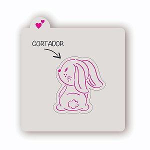 Estêncil + Cortador Coelho de Costas