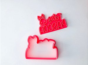 Cortador de bolacha Feliz Páscoa coelho
