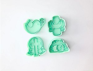 Kit cortadores de bolacha Páscoa Cristã