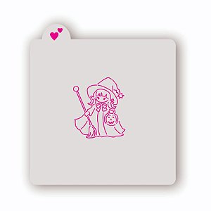 Estêncil Bruxinha com Vassoura