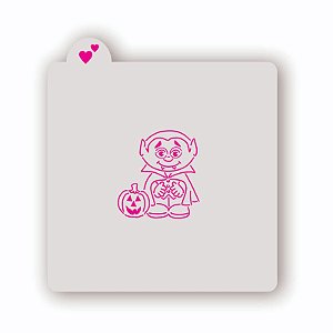 Estêncil Vampiro com Abóbora