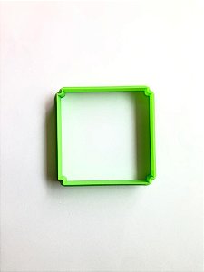 Cortador de biscoito moldura quadrada canto com vieira