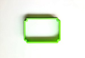 Cortador de biscoito moldura retângulo  canto com vieira