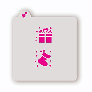Estêncil Presente e Meia de Natal