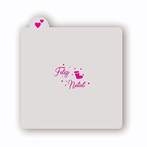 Estêncil Feliz Natal com Meia