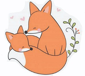 Estêncil Raposa mamãe e filhote