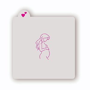 Estêncil Mamãe gravidinha