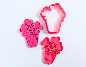 Cortador de bolacha vaso com coração