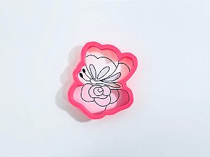 Cortador de bolacha rosa e borboleta