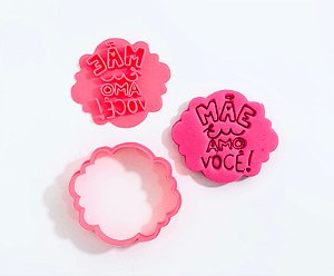 Cortador + Carimbo Mãe Amo Você!