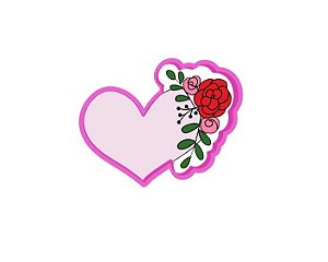 Cortador de Biscoito Coração Floral