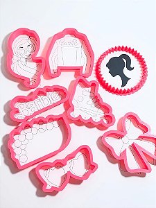 Kit de cortadores  de biscoito Barbie