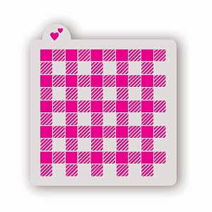 Estêncil Fundo Búfalo Xadrez