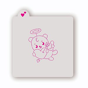 Estêncil Ursinho Cúpido