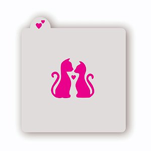 Estêncil Casal Gatinhos