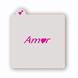Estêncil Amor  com coração
