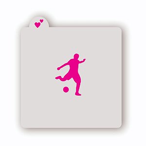 Estêncil Jogador com Bola