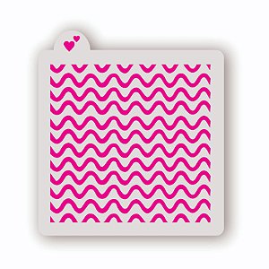 Estêncil Fundo ondas