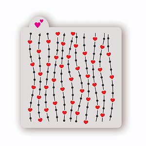 Estêncil Fundo Cortina Romântica