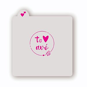 Estêncil Te Coração Vó