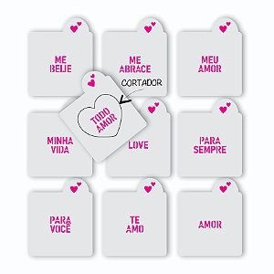 Kit Mini coração frases