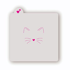 Estêncil Rosto Gatinho
