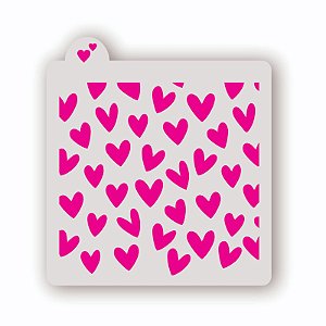 Estêncil Fundo Corações 2