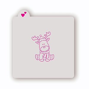 Estêncil Rena de Natal 1