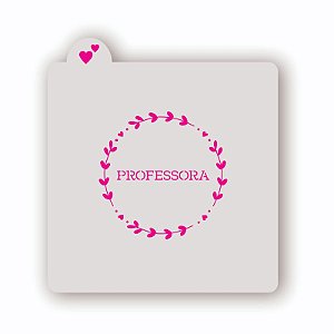 Estêncil Professora com Raminhos