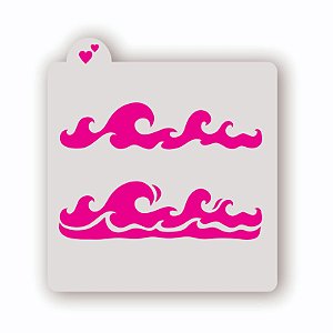 Estêncil Fundo Ondas do Mar