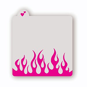 Estêncil Fundo Fogo